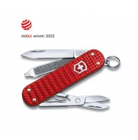Victorinox Classic SD Alox Precious Collection in ICONIC RED with Woven Design Swiss Pocket Knife Multi Tool